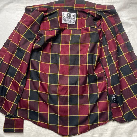Dixxon Button Up Shirt Women's Medium Red Black Plaid Flannel Form and Function - Picture 5 of 8